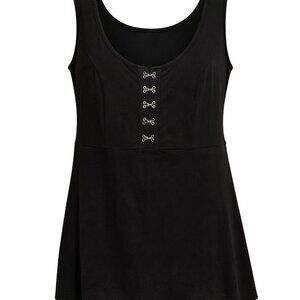 Torrid Black Hook and Eye Sleeveless Peplum Top 1X